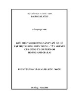 Giải pháp marketing sản phẩm đồ gỗ tại thị trường Miền Trung - Tây Nguyên của công ty cổ phần gỗ Hoàng Anh Gia Lai.