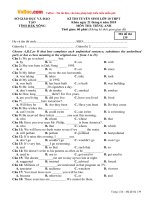 de thi tuyen sinh vao lop 10 mon tieng anh nam hoc 2009 2010 so gd dt dak nong