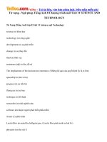 tu vung ngu phap tieng anh 8 chuong trinh moi unit 11 science and technology