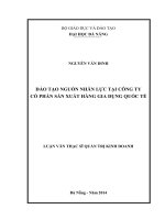 Đào tạo nguồn nhân lực tại công ty cổ phần sản xuất hàng gia dụng quốc tế.