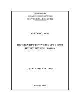 Thực hiện pháp luật hòa giải ở cơ sở từ thực tiễn tỉnh Long An
