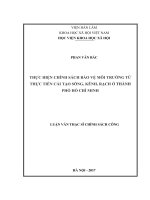 Thực hiện chính sách bảo vệ môi trường từ thực tiễn cải tạo sông, kênh, rạch ở thành phố Hồ Chí Minh (LV thạc sĩ)