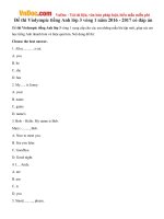 de thi violympic tieng anh lop 3 vong 1 nam 2016 2017 co dap an