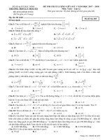 Đề thi chất lượng giữa kỳ 1 năm 2017 - 2018 môn Toán 12 trường THPT Lý Thái Tổ - Bắc Ninh - TOANMATH.com DE 485