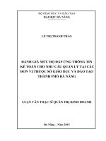 Đánh giá mức độ đáp ứng thông tin kế toán cho nhu cầu quản lý tại đơn vị thuộc sở giáo dục và đào tạo Thành phố Đà Nẵng