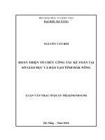 Hoàn thiện tổ chức công tác kế toán tại sở giáo dục và đào tạo Tỉnh ĐăK Nông