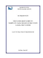 Chất lượng dịch vụ điện tử Nghiên cứu tại ba nhà bán lẻ trực tuyến Lazada, Tiki và Sendo