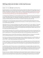 Phối hợp chính sách tài khóa và tiền tệ tại eurozone