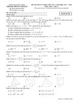 Đề thi chất lượng giữa kỳ 1 năm 2017 - 2018 môn Toán 12 trường THPT Lý Thái Tổ - Bắc Ninh - TOANMATH.com DE 209