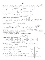 Ôn tập chương 2 Toán 12  trắc nghiệm có đáp án