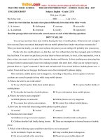 de kiem tra 1 tiet hk1 tieng anh lop 12 thi diem truong thpt tran phu ha noi nam hoc 2016 2017 lan 2