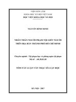 Nhân thân người phạm tội giết người trên địa bàn Thành phố Hồ Chí Minh (tt)