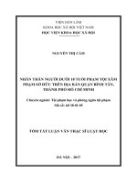 Nhân thân người dưới 18 tuổi phạm tội xâm phạm sở hữu từ thực tiễn quận Bình Tân, Thành phố Hồ Chí Minh