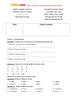 de thi hoc ky 2 mon tieng anh lop 6 truong thcs van hoa lao cai nam hoc 2015 2016