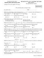 [toanmath.com]   Đề thi thử THPT Quốc gia 2018 môn Toán trường THPT chuyên Bắc Ninh lần 1