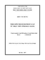 Theo dõi thi hành pháp luật từ thực tiễn tỉnh Bắc Giang (tt)