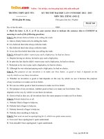 de thi thu dai hoc mon tieng anh truong thpt que vo 1 bac ninh nam 2013 lan 4