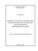 Nghiên cứu các nhân tố ảnh hưởng đến sự thỏa mãn công việc của nhân viện tại ủy ban nhân dân thành phố Buôn Ma Thuột