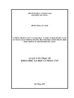 Ý thức pháp luật và ý thức giáo dục chấp hành luật an toàn giao thông đường bộ cho học sinh trung học phổ thông ở Thành phố Đà Nẵng