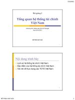 Bài giảng 2. Tổng quan hệ thống tài chính Việt Nam