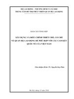 Xây dựng và điều chỉnh thiết chế, cơ chế về quan hệ lao động để phù hợp với các cam kết quốc tế của việt nam 