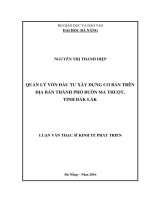Quản lý vốn đầu tư xây dựng cơ bản trên địa bàn thành phố Buôn Ma Thuột, tỉnh Đắk Lắk