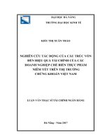 Nghiên cứu tác động của cấu trúc vốn đến hiệu quả tài chính của các doanh nghiệp chế biến thực phẩm niêm yết trên thị trường chứng khoán Việt Nam