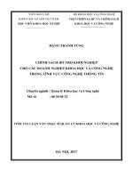 Chính sách hỗ trợ khởi nghiệp cho các doanh nghiệp khoa học và công nghệ trong lĩnh vực công nghệ thông tin (tt)