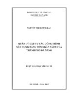 Quản lý đầu tư các công trình xây dựng bằng vốn ngân sách của Thành Phố Đà Nẵng