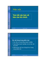 Bài giảng Kế toán 1. Phần 1: Tóm tắt căn bản về báo cáo tài chính