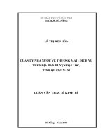Quản lý nhà nước về thương mại - dịch vụ trên địa bàn huyện Đại Lộc, tỉnh Quảng Nam