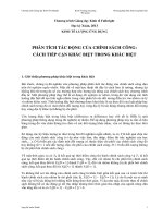 Bài giảng 9. Phân tác động của chính sách công: Cách tiếp cận khác biệt trong khác biệt