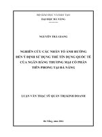 Nghiên cứu các nhân tố ảnh hưởng đến ý định sử dụng thẻ TDQT của Ngân hàng Tiên Phong tại Đà Nẵng