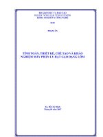 TÍNH TOÁN, THIẾT KẾ, CHẾ TẠO VÀ KHẢO NGHIỆM MÁY PHÂN LY HẠT GẠO DẠNG LÕM