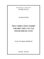Phát triển công nghiệp chế biến thủy sản tại Thành phố Đà Nẵng