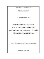Phát triển mạng lưới đơn vị chấp nhận thẻ của ngân hàng thương mại cổ phần công thương Việt Nam
