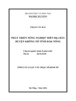 Phát triển nông nghiệp trên địa bàn huyện krông nô, tỉnh đắk nông (tt) 