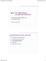 Bài giảng 9. Thu thập thông tin cho phân tích chính sách