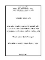 Bảo đảm quyền con người khi kê biên tài sản từ thực tiễn thi hành án dân sự tại quận Hà Đông, thành phố Hà nội (tt)