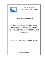 Những nhân tố tác động đến hành vi mua hàng ngẫu hứng của khách hàng Đà Nẵng khi mua sắm tại siêu thị