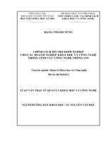 Chính sách hỗ trợ khởi nghiệp cho các doanh nghiệp khoa học và công nghệ trong lĩnh vực công nghệ thông tin