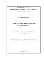 Kịch nguyễn huy thiệp từ góc nhìn giao thoa thể loại 