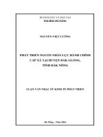 Phát triển nguồn nhân lực hành chính cấp xã tại huyện Đắk G''Long, tỉnh Đắk Nông