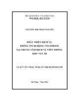 Phát triển dịch vụ thông tin di động VINAPHONE tại trung tâm dịch vụ viễn thông khu vực III