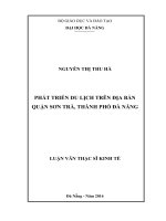 Phát triển du lịch trên địa bàn quận Sơn Trà, thành phố Đà Nẵng