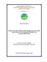 KHẢO SÁT QUY TRÌNH CÔNG NGHỆ SẢN XUẤT GHẾ RECLINER TẠI XÍ NGHIỆP CHẾ BIẾN GỖ CAO SU ĐÔNG HOÀ