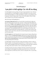 Ghi chú Bài giảng 13. Lạm phát và thất nghiệp: Các vấn đề lao động