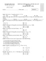 Đề kiểm tra 15 phút Toán 11