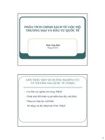 Bài giảng 10. Phân tích chính sách từ góc độ thương mại và đầu tư quốc tế