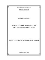 Nghiên cứu trách nhiệm xã hội của ngân hàng SHB Đà Nãng